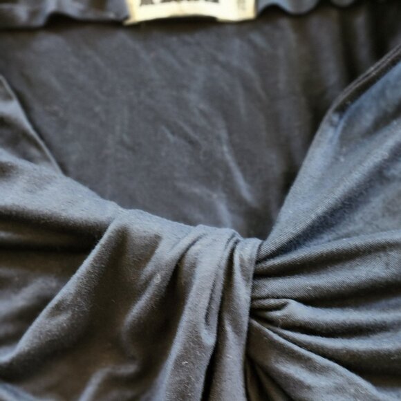 Jil Sander navy twist front viscose t-shirt blouse Sz L Made in Italy - Picture 6 of 8